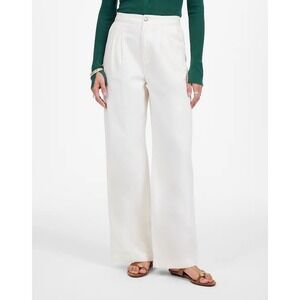 NWT Madewell Harlow Wide-Leg Trouser Jean White High Rise Loose Cotton Blend 31
